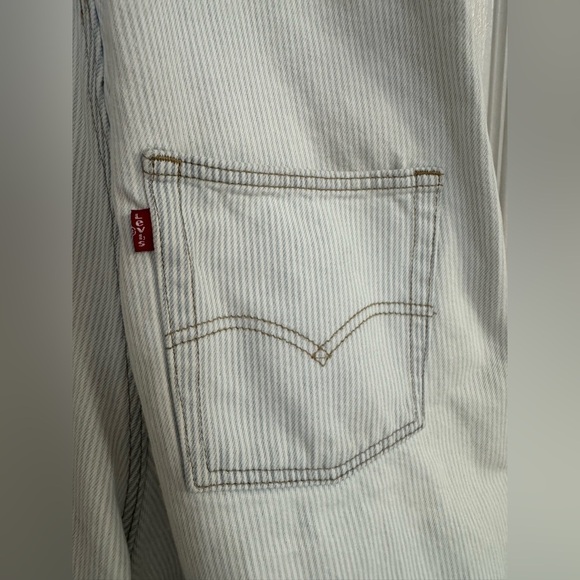Levi’s Two Horse Brand Striped Denim Short Overalls - Size M - Picture 7 of 13